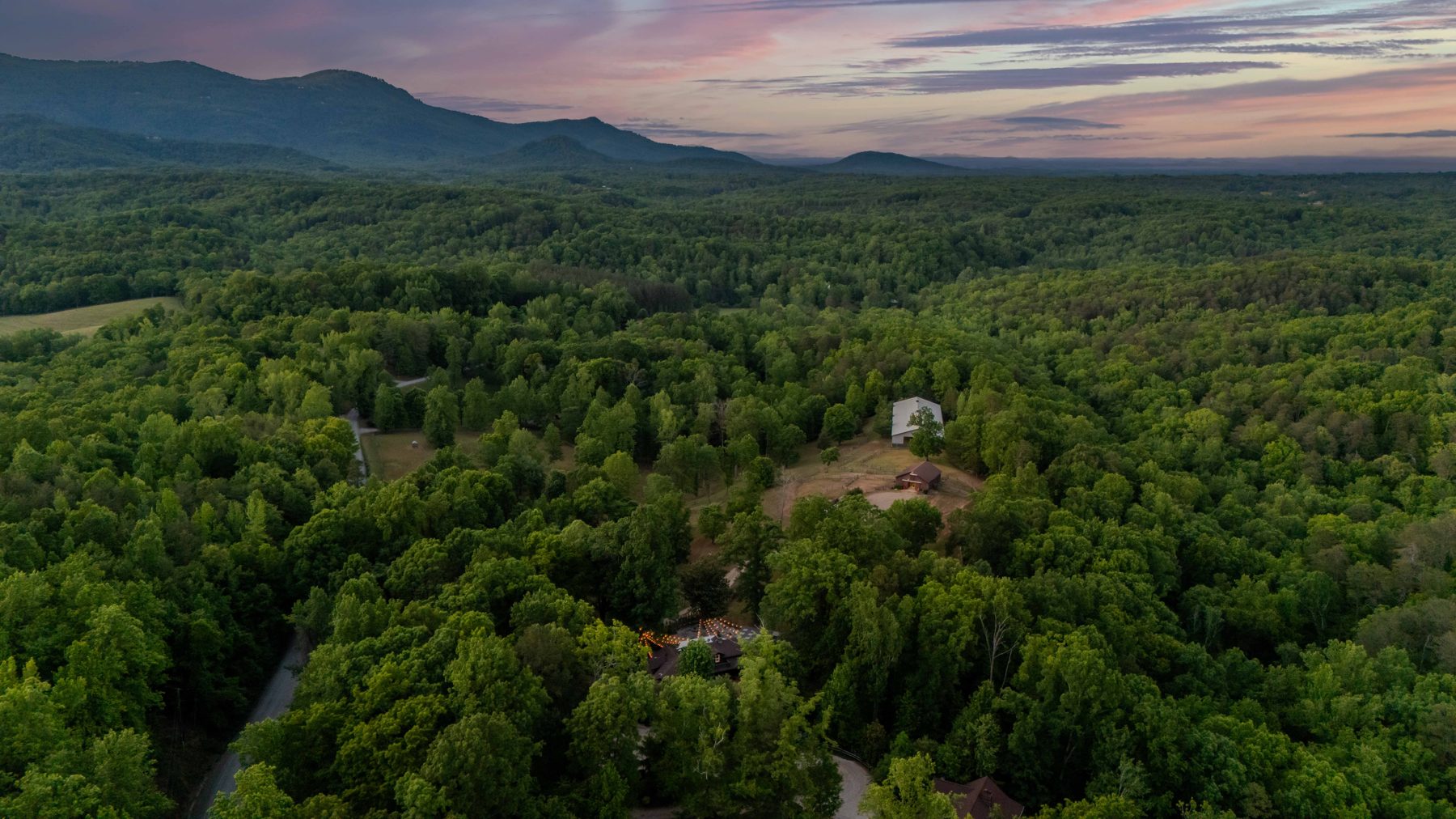 Tryon foothills at twilight beneath the Blue Ridge