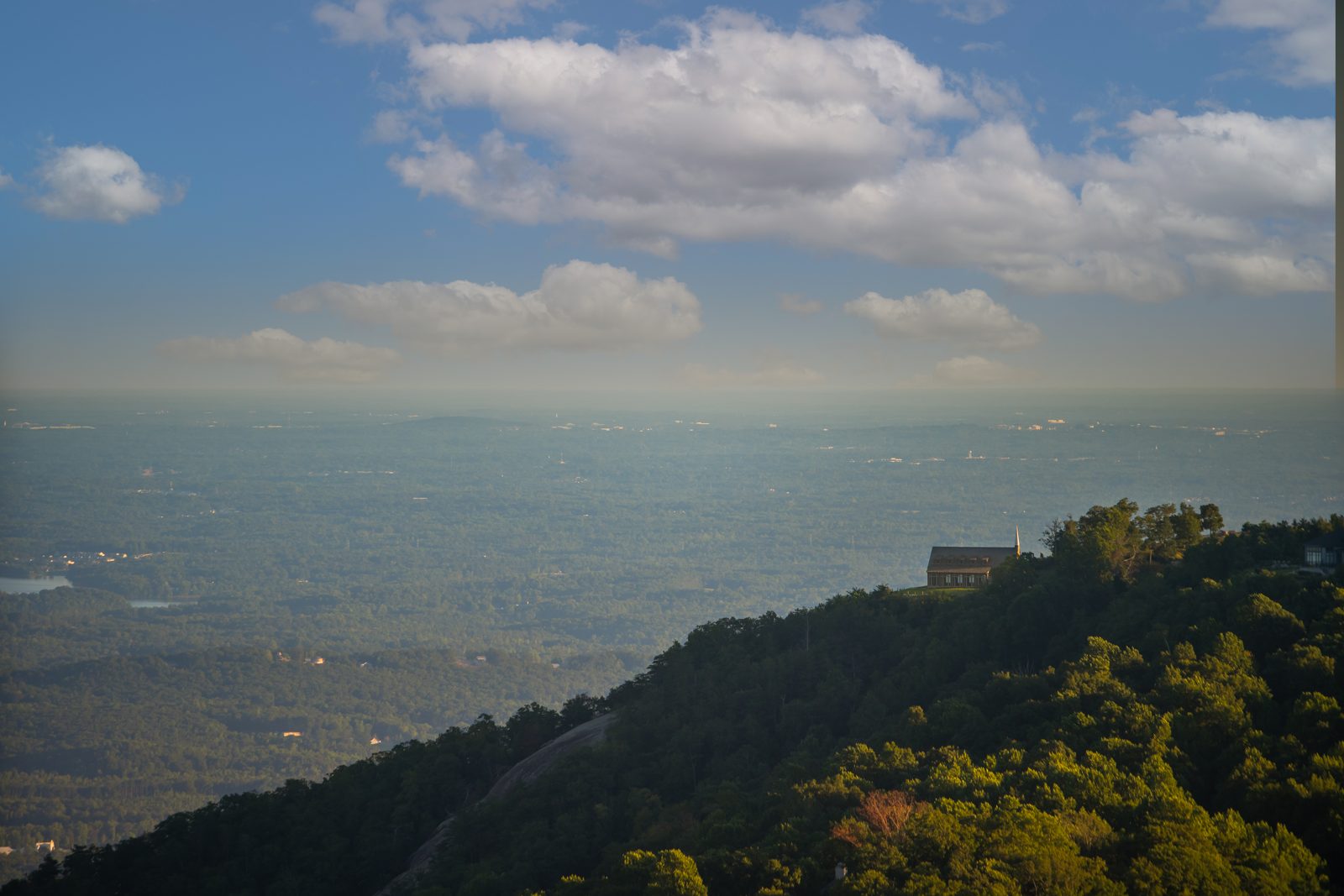 The chapel at Glassy Mountain on the escarpment above the Piedmont