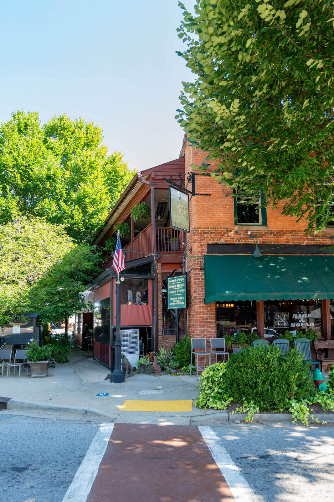 The Hare and Hound on the corner in downtown Tryon